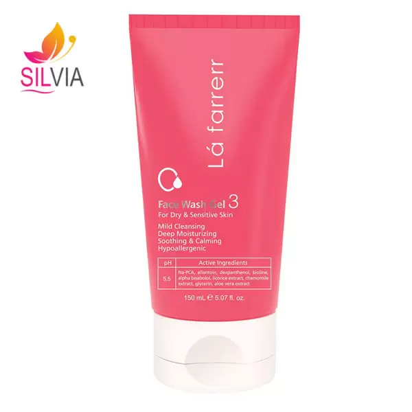 ژل شستشوی صورت پوست خشک و حساس ۳ لافارر ژل شستشوی صورت پوست خشک و حساس ۳ لافارر