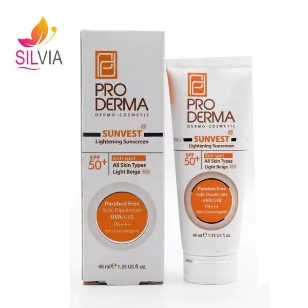 کرم ضد آفتاب و روشن کننده لک پوست Anti Spot SPF50 پرودرما بژ روشن کرم ضد آفتاب و روشن کننده لک پوست Anti Spot SPF50 پرودرما بژ روشن
