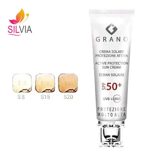 ضد آفتاب رنگی گرانو SPF50 حجم ۳۰ میل کد رنگ S5 با پایه صورتی روشن ملایم ضد آفتاب رنگی گرانو SPF50 حجم ۳۰ میل کد رنگ S5 با پایه صورتی روشن ملایم